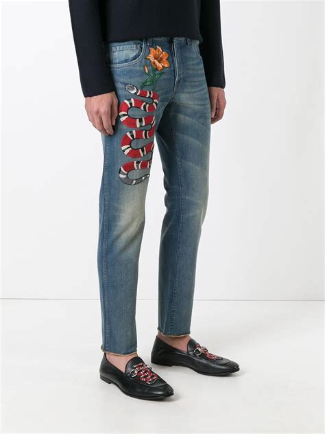 gucci jeans men|gucci embroidered jeans men.